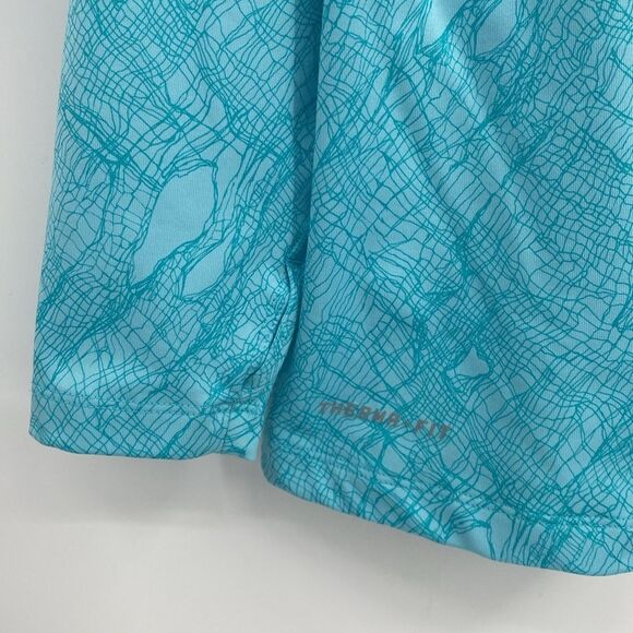 Nike Pro Combat Dri Fit Womens Fitted Long Sleeve Blue Fleece Lined Workout Top - Picture 3 of 9